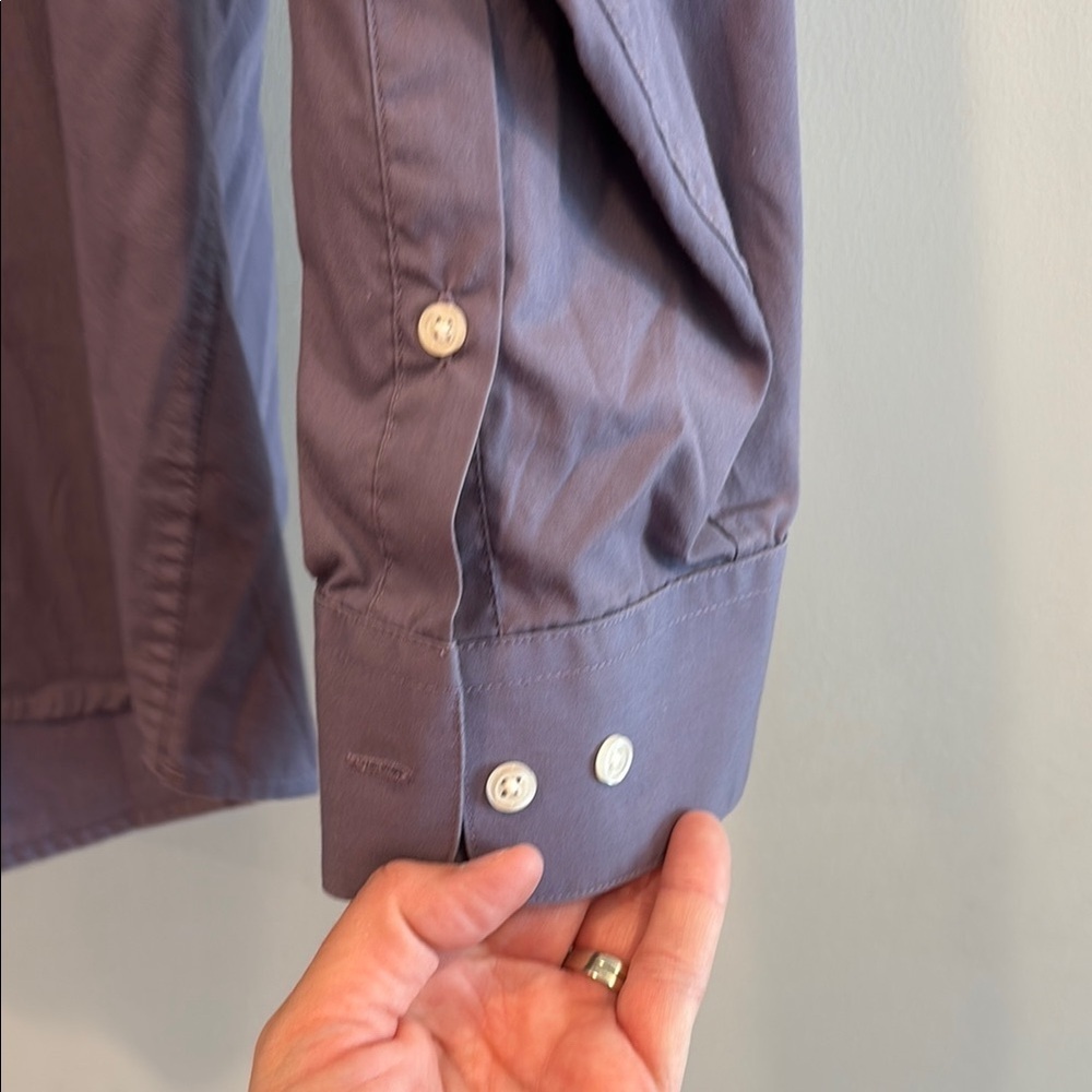Croft & Barrow Purple Casual Button Down Shirt - Picture 3 of 4